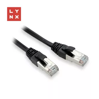LYNX FTP patch kábel Cat5e PVC, CCA, 1m, čierny (balenie obsahuje 10ks)