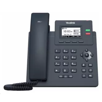 Yealink SIP-T31P IP telefón, 2, 3" 132x64 grafický, 2x RJ45 10/100, PoE, 2x SIP, s adaptérom