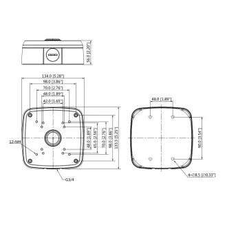 Dahua PFA121-V2, zapojovací box hranatý univerzálny Dahua PFA121-V2, zapojovací box hranatý univerzálny