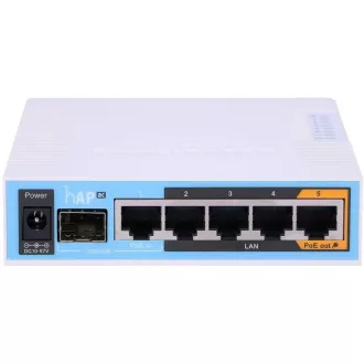 MikroTik hAP ac, 720MHz CPU, 128MB RAM, 5x LAN, 2.4 + 5GHz, Wi-Fi 802.11b/g/n/ac, SFP slot, vr. L4 MikroTik hAP ac, 720MHz CPU, 128MB RAM, 5x LAN, 2.4 + 5GHz, Wi-Fi 802.11b/g/n/ac, SFP slot, vr. L4