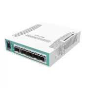 MikroTik Cloud Router Switch CRS106-1C-5S, 400MHz CPU, 128MB RAM, 1x GLAN / SFP, 5x SFP slot, vr. L5 licencie