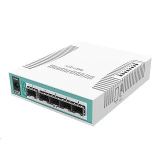 MikroTik Cloud Router Switch CRS106-1C-5S, 400MHz CPU, 128MB RAM, 1x GLAN / SFP, 5x SFP slot, vr. L5 licencie