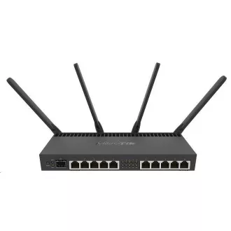 MikroTik RouterBOARDRB RB4011iGS+5HacQ2HnD-IN, 4-core 1.4GHz CPU, 1GB RAM, 10xLAN, 1x SFP+, Wi-Fi 2.4+5GHz (2033Mbps), L5