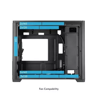 CHIEFTEC skriňa BX-MESH, mATX, 1xUSB-C 3.1, 1xUSB 3.1, 1x 120mm Fan, čierna