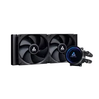 CHIEFTEC vodné chladenie CPU Iceberg 240 Dark, 2x120mm, ARGB vodný blok, LGA1851, AM5, čierna