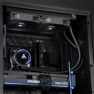 CHIEFTEC vodné chladenie CPU Iceberg 240 Dark, 2x120mm, ARGB vodný blok, LGA1851, AM5, čierna