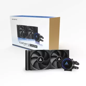 CHIEFTEC vodné chladenie CPU Iceberg 240 Dark, 2x120mm, ARGB vodný blok, LGA1851, AM5, čierna