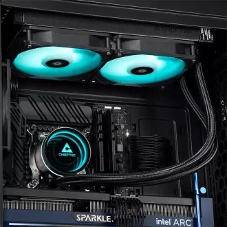 CHIEFTEC vodné chladenie CPU Iceberg 240, 2x120mm ARGB, ARGB vodný blok, LGA1851, AM5, čierna