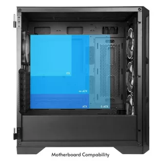 CHIEFTEC skriňa APEX LUMO, E-ATX, 1x USB-C 3.2, 2x USB 3.0, 4x 140mm ARGB Fan, ARGB Hub, čierna