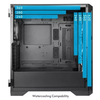 CHIEFTEC skriňa APEX LUMO, E-ATX, 1x USB-C 3.2, 2x USB 3.0, 4x 140mm ARGB Fan, ARGB Hub, čierna