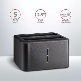 AXAGON ADSA-D25, USB 3.2 Gen 1 - 2x SATA 6G 2.5" SSD/HDD CLONE MINI dokovacia stanica AXAGON ADSA-D25, USB 3.2 Gen 1 - 2x SATA 6G 2.5" SSD/HDD CLONE MINI dokovacia stanica