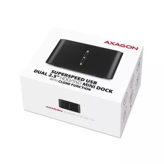 AXAGON ADSA-D25, USB 3.2 Gen 1 - 2x SATA 6G 2.5" SSD/HDD CLONE MINI dokovacia stanica AXAGON ADSA-D25, USB 3.2 Gen 1 - 2x SATA 6G 2.5" SSD/HDD CLONE MINI dokovacia stanica
