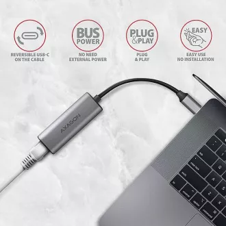 AXAGON ADE-25RC USB-C 3.2 Gen 1 - 2.5 Gigabit Ethernet sieťová karta, Realtek 8156, auto install, sivá AXAGON ADE-25RC USB-C 3.2 Gen 1 - 2.5 Gigabit Ethernet sieťová karta, Realtek 8156, auto install, sivá