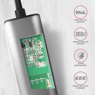 AXAGON ADE-25RC USB-C 3.2 Gen 1 - 2.5 Gigabit Ethernet sieťová karta, Realtek 8156, auto install, sivá AXAGON ADE-25RC USB-C 3.2 Gen 1 - 2.5 Gigabit Ethernet sieťová karta, Realtek 8156, auto install, sivá