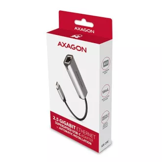 AXAGON ADE-25RC USB-C 3.2 Gen 1 - 2.5 Gigabit Ethernet sieťová karta, Realtek 8156, auto install, sivá AXAGON ADE-25RC USB-C 3.2 Gen 1 - 2.5 Gigabit Ethernet sieťová karta, Realtek 8156, auto install, sivá