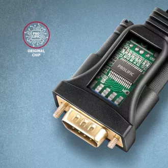 AXAGON ADS-1PSN, USB-A 2.0 - sériový RS-232 DB9-M Prolific adaptér / kábel 1.5m