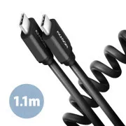 AXAGON BUCM-CM20TB, TWISTER kábel USB-C <-> USB-C, 1.1m, USB 2.0, PD 60W 3A, ALU, tpe, čierny