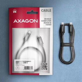 AXAGON BUCM4X-CM10AB NewGEN+ kábel USB-C <-> USB-C, 1m, USB4 Gen 3×2, PD 240W 5A, 8K HD, ALU, oplet, čierny