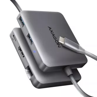 AXAGON HMC-5HL USB 5Gbps húb, 2x USB-A, HDMI 4k/60Hz, RJ-45 GLAN, PD 100W, kábel USB-C 20cm AXAGON HMC-5HL USB 5Gbps húb, 2x USB-A, HDMI 4k/60Hz, RJ-45 GLAN, PD 100W, kábel USB-C 20cm