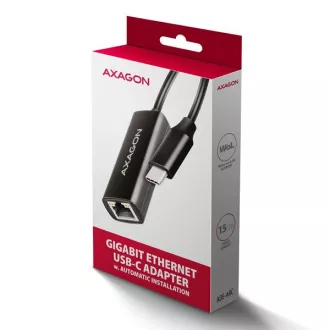 AXAGON ADE-ARC, USB-C 3.2 Gen 1 - Gigabit Ethernet sieťová karta, Realtek 8153, auto inštal