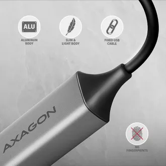 AXAGON ADE-TXCA, USB-C + USB-A 3.2 Gen 1 - Gigabit Ethernet sieťová karta, Asix AX88179, auto inštal