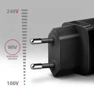 AXAGON ACU-PQ20, nabíjačka do siete 20W, 2x port (USB-A + USB-C), PD3.0/PPS/QC4+/AFC/Apple, čierna