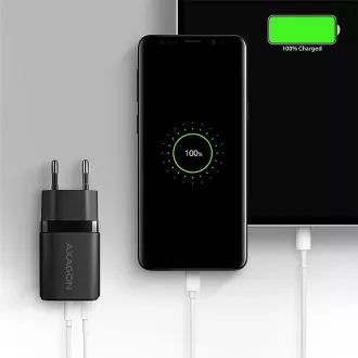 AXAGON ACU-PQ20, nabíjačka do siete 20W, 2x port (USB-A + USB-C), PD3.0/PPS/QC4+/AFC/Apple, čierna