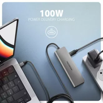 AXAGON HMC-5H, USB 5Gbps húb, 3x USB-A, HDMI 4k/30Hz, PD 100W, kábel USB-C 100cm AXAGON HMC-5H, USB 5Gbps húb, 3x USB-A, HDMI 4k/30Hz, PD 100W, kábel USB-C 100cm