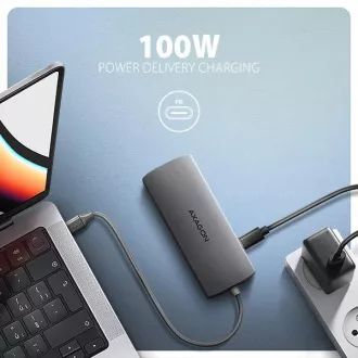 AXAGON HMC-8HLSA, USB 5Gbps húb, 3x USB-A, HDMI 4k/60Hz, RJ-45 GLAN, SD/microSD, audio, PD 100W, kábel USB-C 20cm AXAGON HMC-8HLSA, USB 5Gbps húb, 3x USB-A, HDMI 4k/60Hz, RJ-45 GLAN, SD/microSD, audio, PD 100W, kábel USB-C 20cm