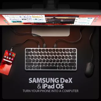 AXAGON HMC-KB-CS, USB 5Gbps húb s klávesnicou CZ/SK, HDMI 4K/60Hz, 3x USB-A, SD/mSD, audio, PD 100W, kábel USB-C 60cm AXAGON HMC-KB-CS, USB 5Gbps húb s klávesnicou CZ/SK, HDMI 4K/60Hz, 3x USB-A, SD/mSD, audio, PD 100W, kábel USB-C 60cm