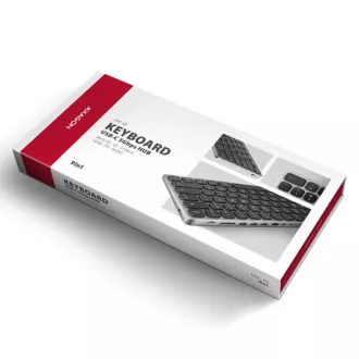 AXAGON HMC-KB-CS, USB 5Gbps húb s klávesnicou CZ/SK, HDMI 4K/60Hz, 3x USB-A, SD/mSD, audio, PD 100W, kábel USB-C 60cm AXAGON HMC-KB-CS, USB 5Gbps húb s klávesnicou CZ/SK, HDMI 4K/60Hz, 3x USB-A, SD/mSD, audio, PD 100W, kábel USB-C 60cm