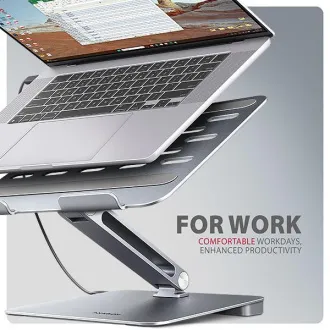 AXAGON HMC-STND, stojan pre 10"-17" notebooky, USB 5Gbps húb, 3x USB-A, HDMI 4k/60Hz, RJ-45, PD 100W, kábel USB-C 60cm - Použité