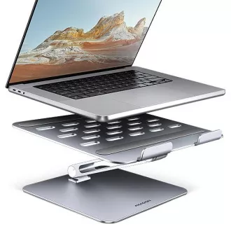 AXAGON STND-LQ hliníkový HQ stojan na notebook 10"-17.3" nastaviteľná výška a uhol, šedý