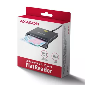 AXAGON CRE-SM3T, USB-A FlatReader čítačka kontaktných kariet Smart card (eObčanka), kábel 1.3m AXAGON CRE-SM3T, USB-A FlatReader čítačka kontaktných kariet Smart card (eObčanka), kábel 1.3m