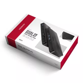 AXAGON HMC-U4, USB4 40Gbps dock, 3x USB-A, 2x USB-C, HDMI a DP 8K/30Hz, RJ-45, SD/mSD, audio, PD 100W, kábel USB-C 80cm
