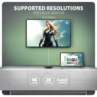 AXAGON HMC-UFO, USB 10Gbps húb, 2x USB-A, USB-C, HDMI 4k/60, RJ-45, M.2 slot, SD/mSD, audio, PD 100W, kábel USB-C 65cm