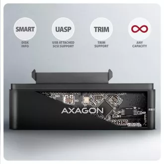 AXAGON ADSA-FPX, USB-C 10Gbps - SATA 6G, 2.5 "/3.5" SSD / HDD FAST PORT X adaptér, vr. AC napájače