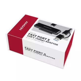 AXAGON ADSA-FPX, USB-C 10Gbps - SATA 6G, 2.5 "/3.5" SSD / HDD FAST PORT X adaptér, vr. AC napájače