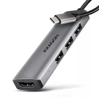 AXAGON HMC-H3A, USB 5Gbps húb, 3x USB-A, HDMI 4k/30Hz, kábel USB-C 15cm AXAGON HMC-H3A, USB 5Gbps húb, 3x USB-A, HDMI 4k/30Hz, kábel USB-C 15cm