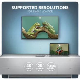 AXAGON HMC-6GLN, USB 5Gbps húb, 2x USB-A, USB-C, HDMI 4k/60Hz, RJ-45 GLAN, PD 100W, kábel USB-C 20cm