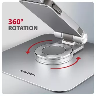 AXAGON STND-LR hliníkový stojan na notebook 10"-17.3" nastaviteľná výška a uhol, otočný, šedý