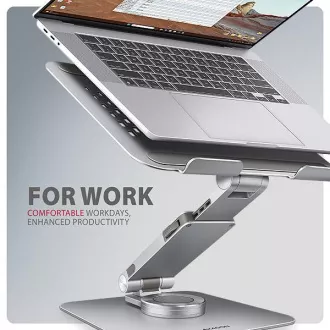 AXAGON STND-LR hliníkový stojan na notebook 10"-17.3" nastaviteľná výška a uhol, otočný, šedý