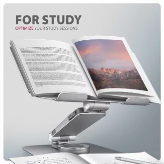 AXAGON STND-LR hliníkový stojan na notebook 10"-17.3" nastaviteľná výška a uhol, otočný, šedý