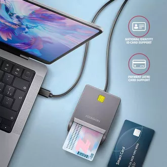 AXAGON CRE-SM3TC, USB-C FlatReader čítačka kontaktných kariet Smart card (eObčanka), kábel 1.2m AXAGON CRE-SM3TC, USB-C FlatReader čítačka kontaktných kariet Smart card (eObčanka), kábel 1.2m
