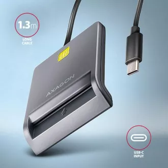 AXAGON CRE-SM3TC, USB-C FlatReader čítačka kontaktných kariet Smart card (eObčanka), kábel 1.2m AXAGON CRE-SM3TC, USB-C FlatReader čítačka kontaktných kariet Smart card (eObčanka), kábel 1.2m