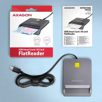 AXAGON CRE-SM3TC, USB-C FlatReader čítačka kontaktných kariet Smart card (eObčanka), kábel 1.2m AXAGON CRE-SM3TC, USB-C FlatReader čítačka kontaktných kariet Smart card (eObčanka), kábel 1.2m