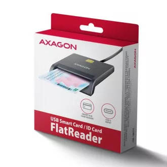 AXAGON CRE-SM3TC, USB-C FlatReader čítačka kontaktných kariet Smart card (eObčanka), kábel 1.2m AXAGON CRE-SM3TC, USB-C FlatReader čítačka kontaktných kariet Smart card (eObčanka), kábel 1.2m
