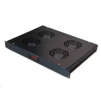19" ventilačná jednotka XtendLan, 4 ventilátory, LCD display, termostat, hĺbka 350mm, čierna 19" ventilačná jednotka XtendLan, 4 ventilátory, LCD display, termostat, hĺbka 350mm, čierna