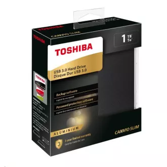 TOSHIBA HDD CANVIO SLIM 1TB, 2, 5", USB 3.2 Gen 1, čierna / black