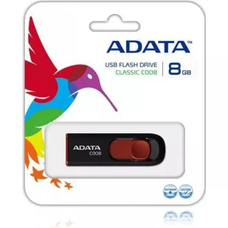 ADATA Flash Disk 8GB C008, USB 2.0 Classic, čierna